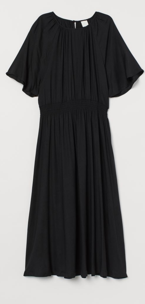 Black h&m calf length dress